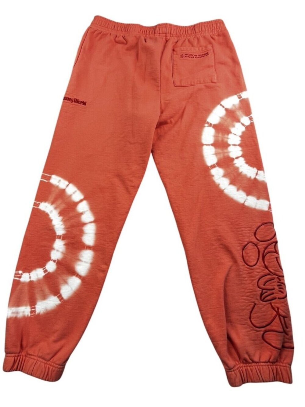 Y2K Disney Mickey Mouse Men's Large Embordered Salmon Sweatpants Jogger Pants